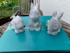 rabbit garden ornaments set of
