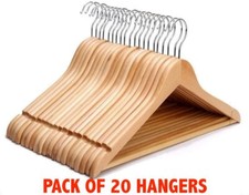 20 x Wooden Coat Hangers Suit