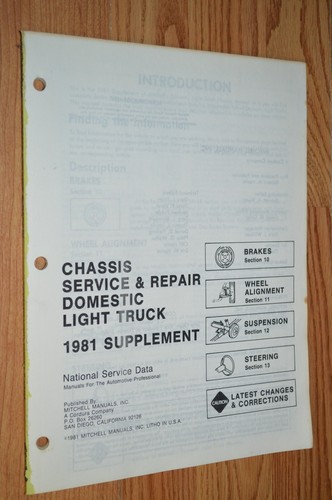 1981 chassis service - chassis, repair