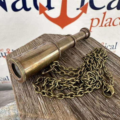 Antique finish brass telescope - finish,