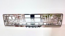 2x car number plate frame holder surrounds  - Tesla chrome *Authentic*