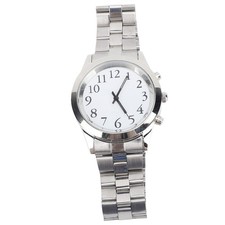 Talking Watch Stainless Steel Elastic Band Speaking Watch With Alarm For Blind