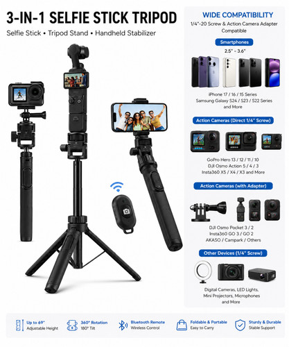 Selfie stick tripod - 70",