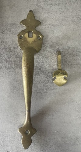 Vintage brass door pull - door,