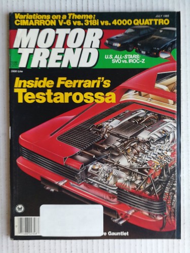 Motor trend magazine - trend, 1985