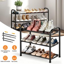 3 Tier Organiser Shoe Rack Stand Compact Space Saving Storage Shelf Extendable