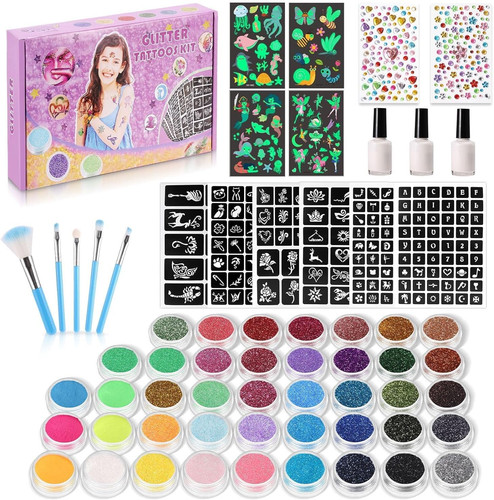 Glitter tattoo set - set, for