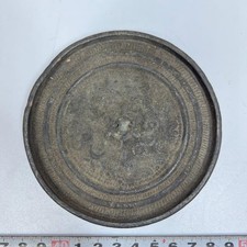 Japanese Antique Old Bronze Mirror Kagami Metalwork 4.1 inch diameter
