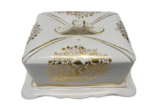 Cheese dish white & gold, Christmas décor