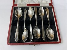 Vtg 6 Deco James Walker EPNS Silver Plate 11.5cm Coffee Teaspoons Spoons Cutlery