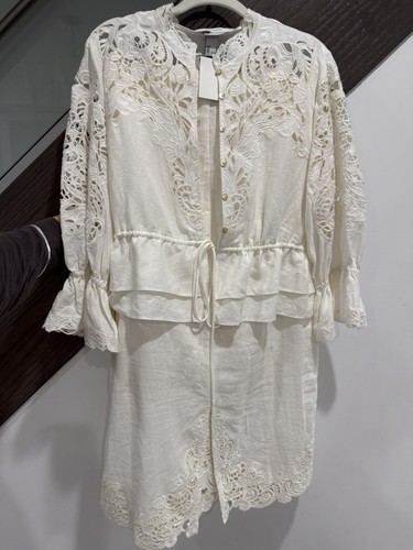 Linen blend blouse skirt - linen-blend, &