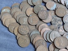 100 X HALF PENNIES COINS OLD