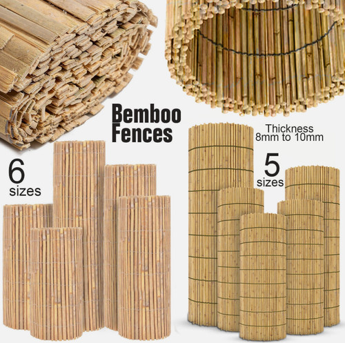 Bamboo slat fence screening - fence,