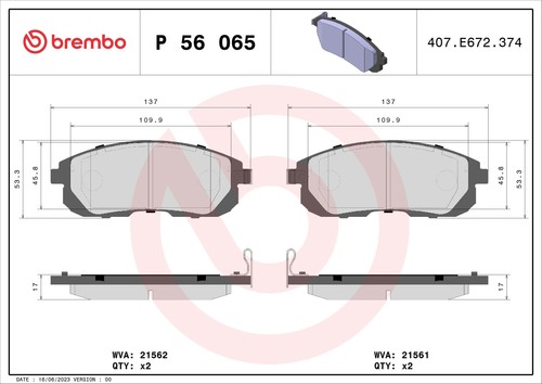 Brembo 065 brake pad - 56,