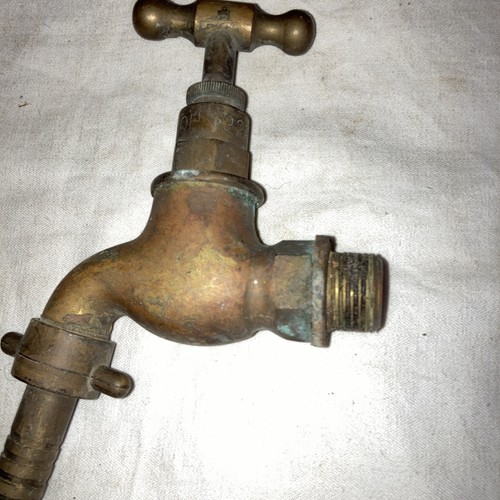 Vintage solid brass garden tap - garden,
