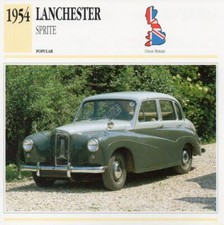 1954 LANCHESTER SPRITE Classic Car Photograph / Information Maxi Card