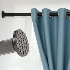 Extendable Adjustable Tension Curtain Rod Poles Bars Black 128cm - 177cm