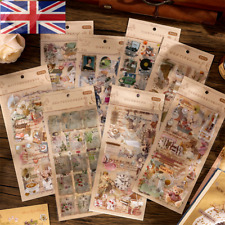 6 Sheets of Vintage Style Scrapbooking Stickers Bullet Journal Planning UK stock
