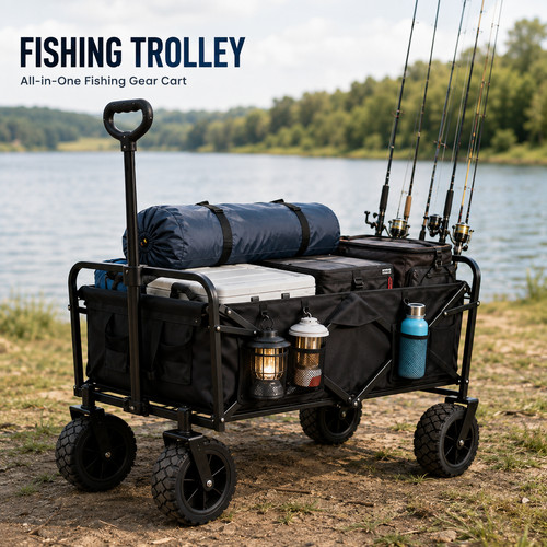 Fishing trolley foldable cart - trolley,