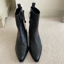Zara black cowboy ankle boots BNWT size 37 uk 4  