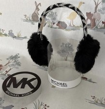 Michael Kors Faux Fur Black & White Earmuffs Ear Warmers Muffs Ladies Adult MK