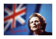 Margaret Thatcher A4 reproduction signed photograph poster choice of frame