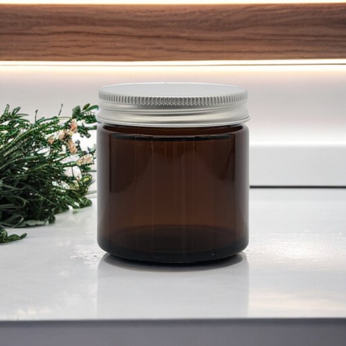 Brown glass jars with - brown,