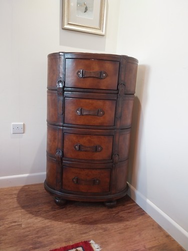 Leather steamer trunk - steamer,