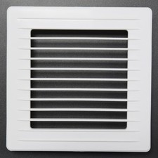 Simple White Plastic Ventilation Cover With Mesh / Fly Screen Option