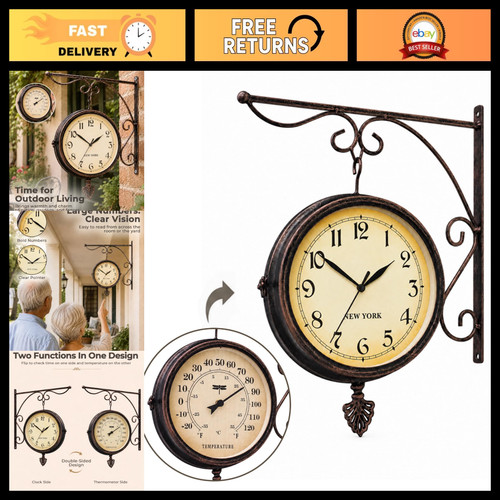 Double sided outdoor - double-sided, clock