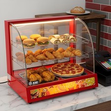 Commercial Food Warmer Display Cabinet Pizza Pie Chicken Countertop Showcase UK