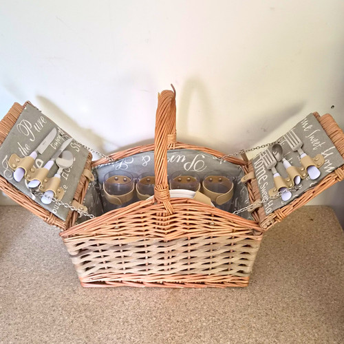 Wicker picnic basket - basket, hamper