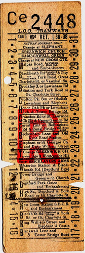 Tram ticket london county - tram, ticket: