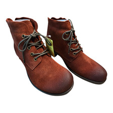 Fly London Shoes Womens Size 37 Brick Oil Suede Lace Up Ankle Booties Fallcore