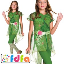 Rubies Official Deluxe Poison Ivy DCSHG Girls Fancy Dress Costume New