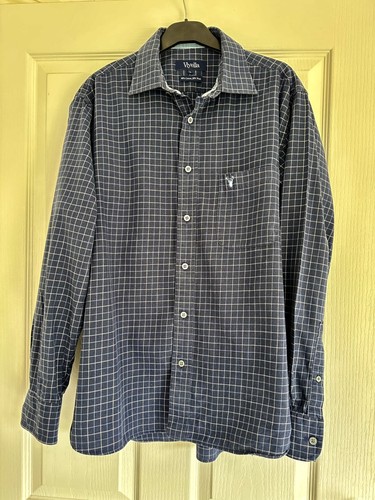 Blue viyella shirt large - blue,