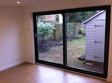 Grey on White Sliding Patio uPVC / Patio Doors / 2400mm x 2100mm / BRAND NEW