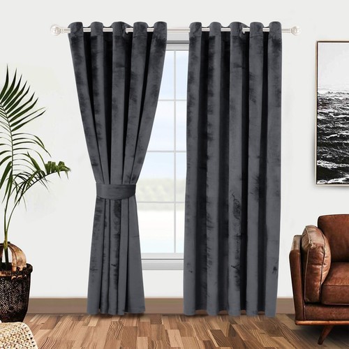 Plush velvet curtains eyelet - curtains,