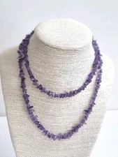 Necklace African Amethyst Chip Beads 76cm/30" Purple Long Gift Wellbeing Nature 