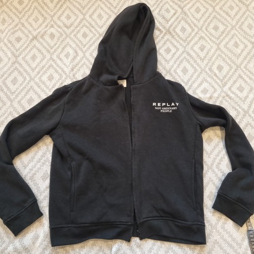 Replay black full zip fleece - black,
