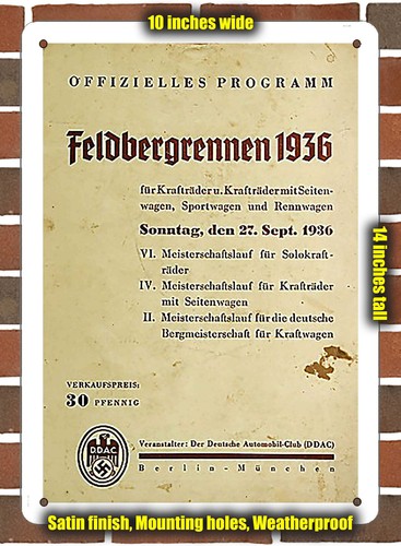 Metal sign 1936 feldberg - metal,