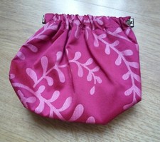 Japanese Purse make up wallet leave print Coin Party Small Item Hand Made Design