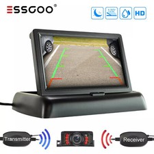 ESSGOO 4.3" Wireless Car Reversing Camera Foldable Rear View TFT LCD Monitor Kit