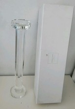 KENNETH TURNER London Roman Pillar L 48mm Glass Candlestick New Clear Round
