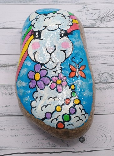 Hand painted pebble stone - hand,
