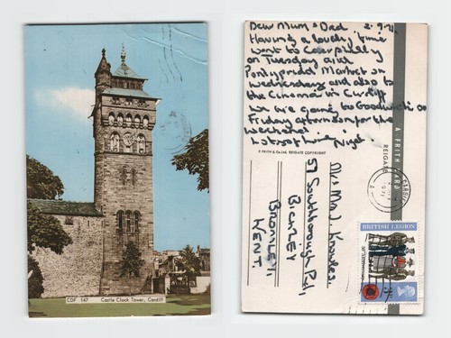 Postcard castle clock tower - -,