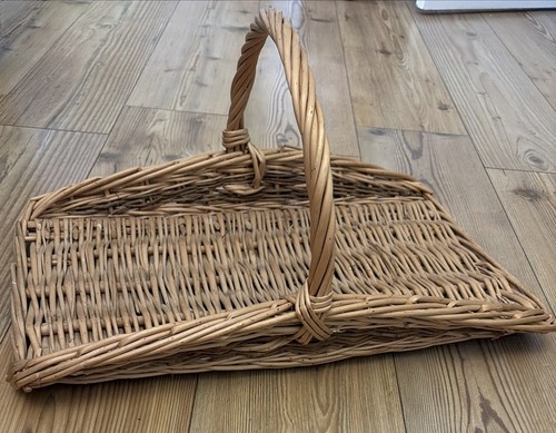 Vintage wicker trug basket - vintage,
