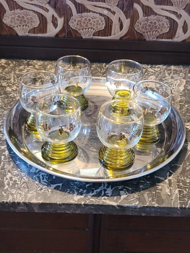 Six wine glasses gilded grape - six, glasses,