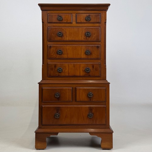 Vintage small yew wood chest - yew,