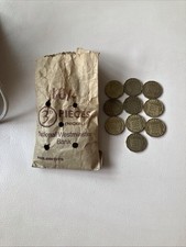 10 Threepenny Bits In An Old Threepenny Bit Bag Collectable